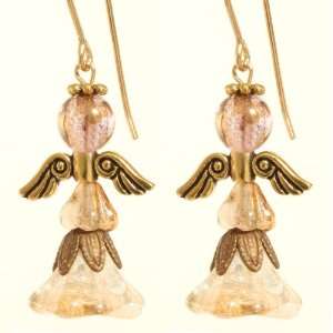  Ardent Designs 14k Gold Jophiel Tall Angel Earrings 