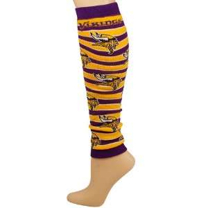 NFL Minnesota Vikings Ladies Purple Gold IQ Striped Leg Warmers 