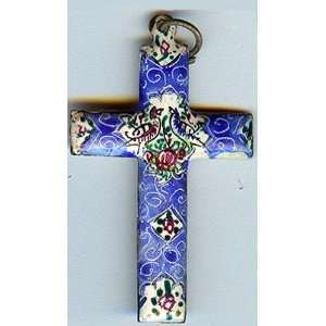  1446 Persian Hand Painted Armenian Christian Cross Mina 