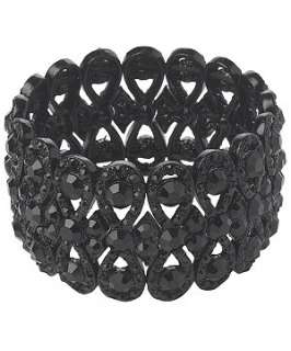 Black (Black) Ornate Embellished Stretch Bracelet  233040301  New 