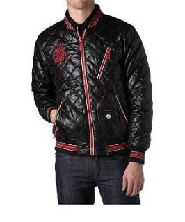 Black (Black) Nickleson Quilted Baseball Jacket  237338001  New Look