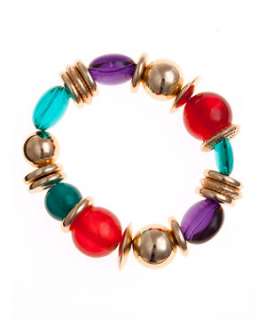 null (Multi Col) Bright Bead Stretch Bracelet  243707699  New Look