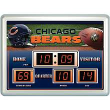Team Sports Chicago Bears 14x19 Scoreboard/Clock/Thermometer    