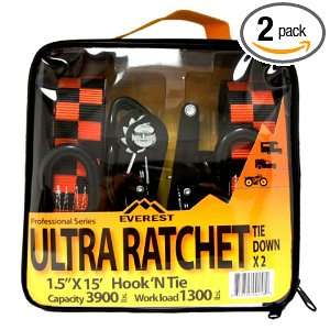  U1009 Racing 1.5 x 15 Ultra Pouch Ratchet Tie Down Automotive