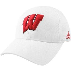   Wisconsin Badgers White Basic Logo Structured Adjustable Hat Sports
