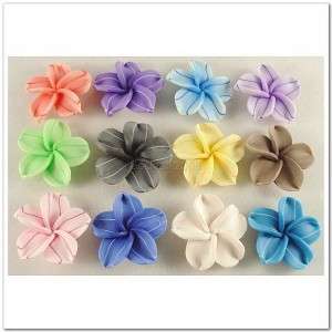 100 PCS Mixed Color Fimo Polymer Clay Colorful Plumeria Flower Beads 