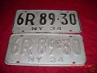 1934 New York License Plate  