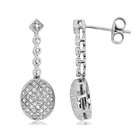 Joolwe 10k White Gold 0.37 cttw Diamond Vintage Oval Drop Earrings