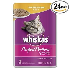 Whiskas Choice Cuts Chicken Dinner in Gravy Food for Cats, 3 Ounce 