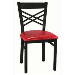  6159 Black Metal Wrinkle Back Dining Chair with Vinyl Seat 