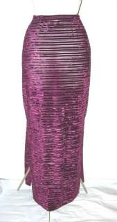 LE CHATEAU Stripes Velvet & Clear Sexy Long Skirt XS S  