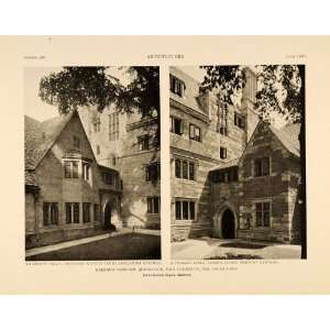 1921 Print Yale University Brothers Unity Davenport Harkness Tower 