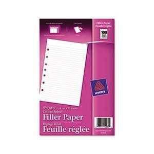  Mini Binder Filler Paper, 8 1/2 x 5 1/2, 7 Hole Punch 