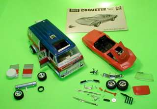 MPC 1968 Chevy Corvette Annual & Supervan 1/20th Scale Parts Lot 