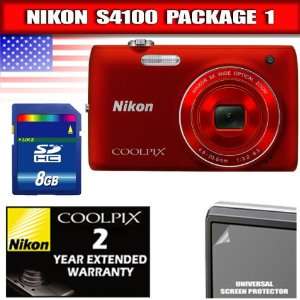   Optical Zoom Lens and 3 Inch Touch Panel LCD (Red) Package 1 Camera