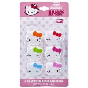   Kitty Multi colored Lip Gloss Rings   6 Pack
