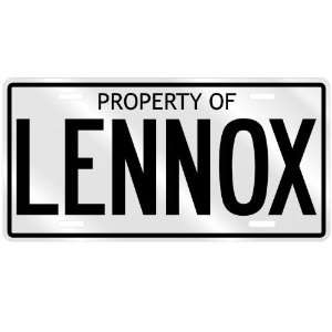 PROPERTY OF LENNOX LICENSE PLATE SING NAME
