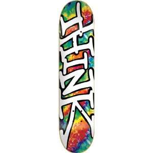  Think Tie Dye Tag Skateboard Deck   7.8
