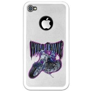  iPhone 4 or 4S Clear Case White Wild Thing Motorcycle 