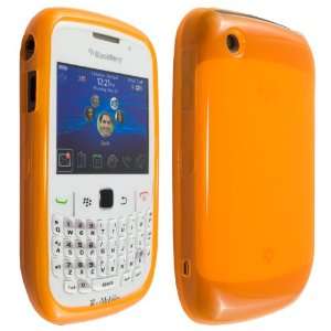 Crystal Clear Orange Soft Rubberized Plastic Skin Case Cover for RIM 