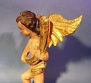 UA3 * BEAUTIFUL CHRISTMAS ANGEL WOOD CARVED ANTIQUE GERMAN 1860 s 