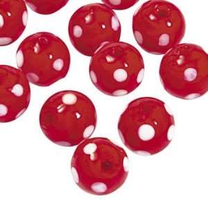  Red Polka Dot Lampwork Beads   Beading & Beads Arts 
