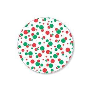 Retro Dot Red & Green 10.5 inch Paper Christmas Party Plates  