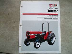Case IH 485 Tractor spec sheet sales brochure sales literature  