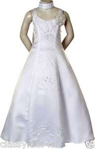   Communion bridal Evening ball Formal dress size 4 6 8 10 12 White