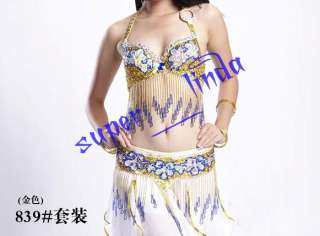 High Quality belly dance costume 2 pics Gold bra&belt  
