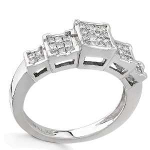  14K White gold 0.5cttw Gorgeous Princess Cut Diamond Ring 