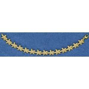   Edwards 14K Gold 7 1/4 Stippled Starfish Bracelet