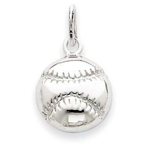  14k White Gold Baseball Charm Jewelry