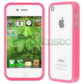 Pink Frame Bumper TPU Skin Soft Silicone Case Cover for iPhone 4 4G 4S 