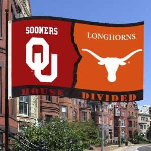    NCAA Oklahoma/Texas House Divided 3x5 Flag
