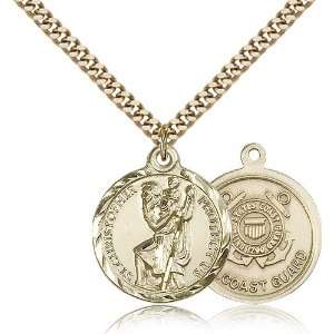  Gold Filled St. Saint Christopher Medal Pendant 7/8 x 3/4 