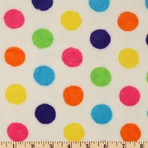  60 Wide Minky Cuddle Jumbo Dot Bright Carnival Fabric By 