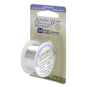  Artistic Wire 34 Gauge Silver Plated Non Tarnish Silver 