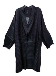 NEW ALFANI 100% Black Silk Mens Pajama Luxury Robe Sleepwear One Size 