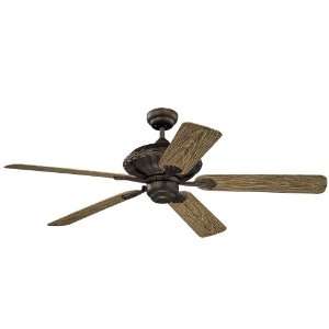   Outdoor Ceiling Fan with Motor, Walnut ABS, Grain Blades, Roman Bronze