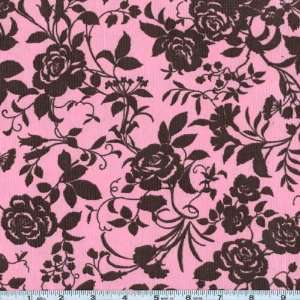  44 Wide 21 Wale Corduroy Floral Blush Fabric By The Yard 