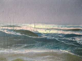 Huge Vintage Oil on Canvas by W. Berk Seascape Ocean Amazingly Lovely 