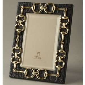 Lobjet Gold Equestrian Picture Frames Links On Croc Leather Picture 