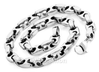   MENS Silver Tungsten carbide Necklace Links Chain vw0103 Ne  