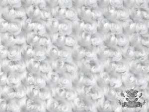 MINKY ROSE CUDDLE FAUX FUR WHITE SEW FABRIC 60x36 BTY  
