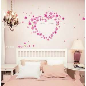   Decoration Wall Sticker Decal   DIY Pink Plowers