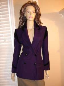 ESCADA Purple VELVET Embroidery Blazer Jacket 34 4 RARE  