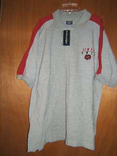 Temple University Owls Polo Shirt Embroidered Heather Gray Large New 