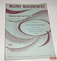 Melody Masterpieces Hammond Spinet Organ music book  