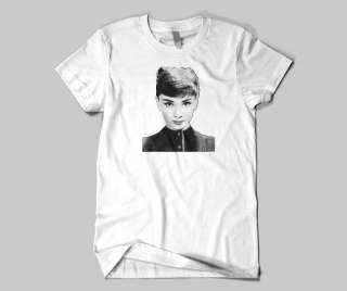 Audrey Hepburn Classic Black and White Headshot T Shirt  